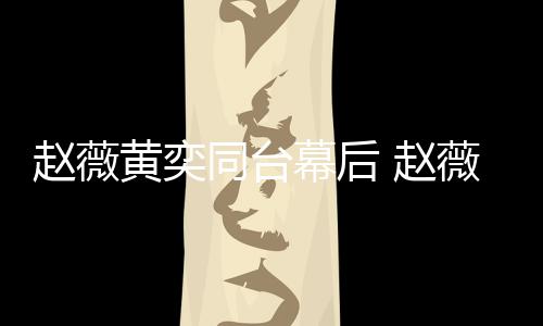 薇私为黄下曾幕后赵薇 赵同台气奕加油打黄奕